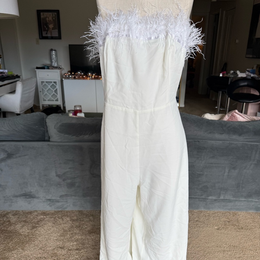 PLUS feather jumpsuit bridal